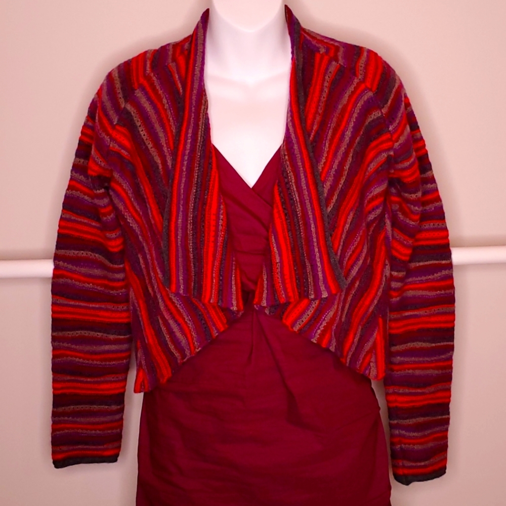 Kinross 100% cashmere crop missonyesque cardigan